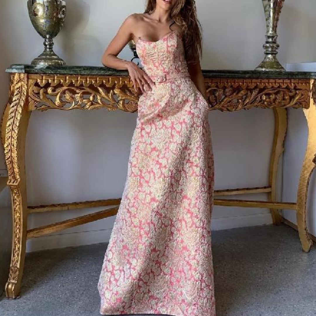 VESTIDO ROSA LARGO