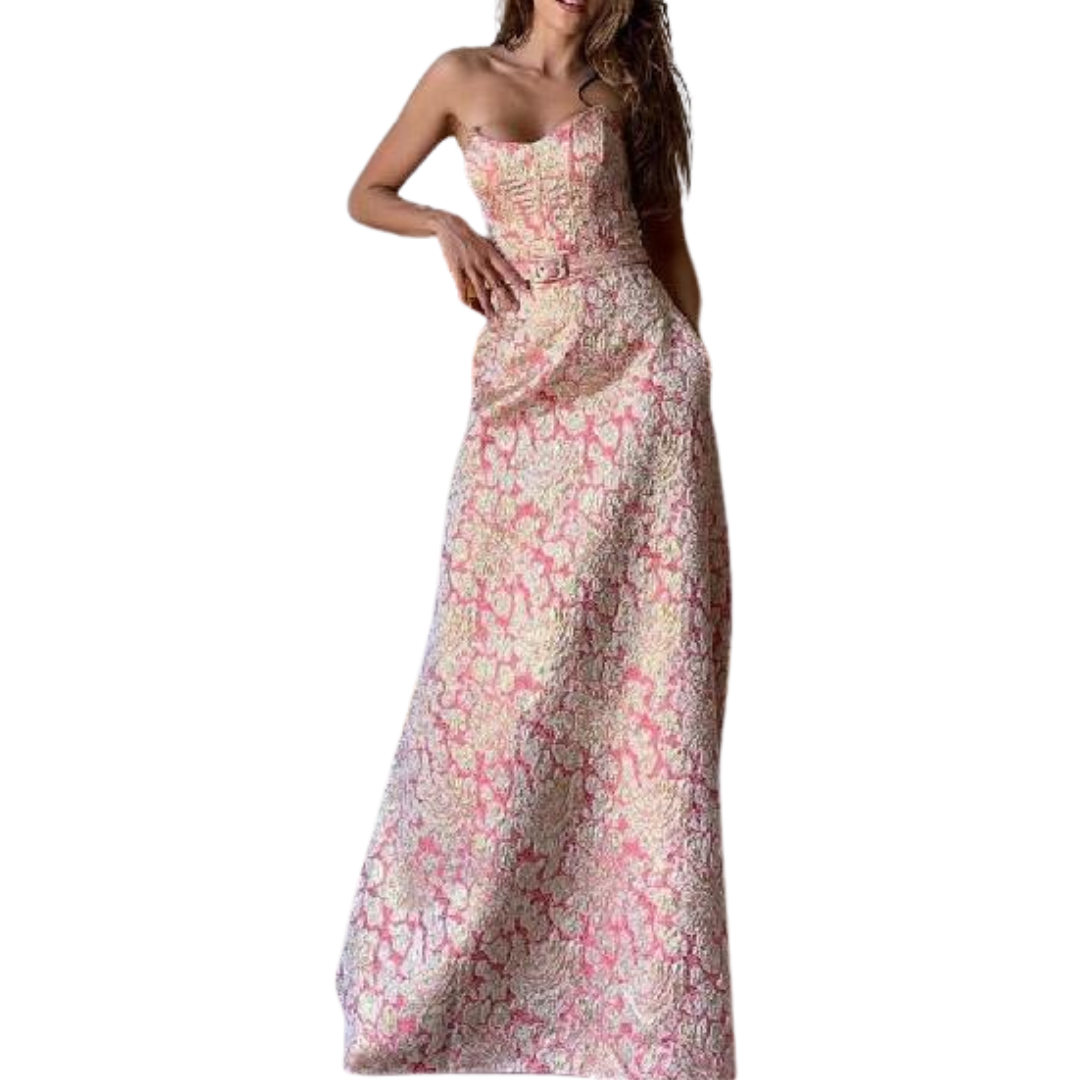 VESTIDO ROSA LARGO