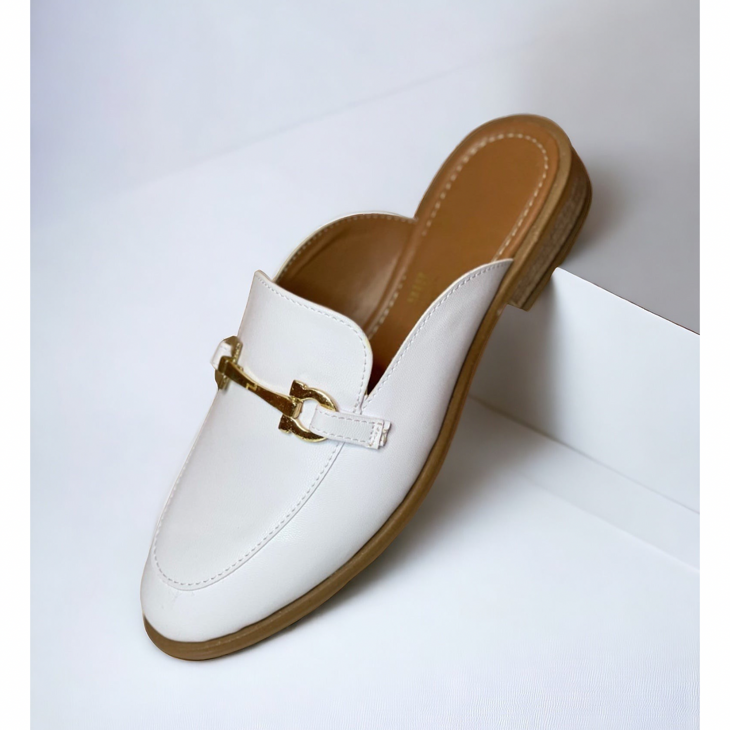 Ivory Chain Elegance Mules